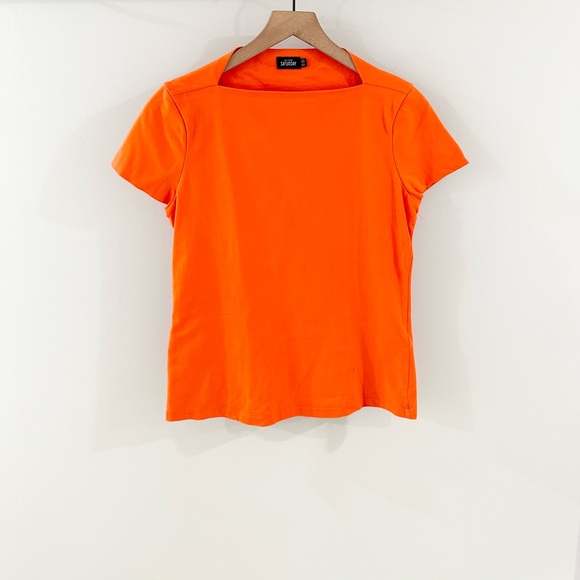 Kate Spade Saturday Square Neck Tee Orange Size Medium - Picture 2 of 6